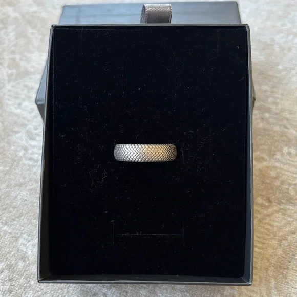 Brand New Sterling Silver 925 Snakeskin Wedding Band Ring Handcrafted Minimalist